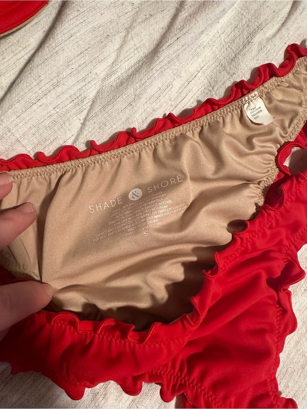 Shade & Shore Red Ruffled Bikini Set - Picture 2 of 6